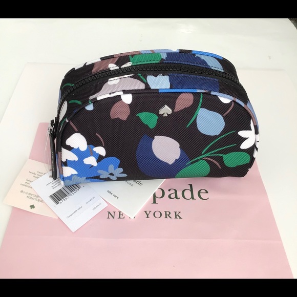 Kate Spade Jae Bold Blooms Dome Cosmetic Bag Med - Picture 2 of 10